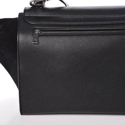 Celine Drummed Calfskin Suede Small Trapeze Black 9 of 13