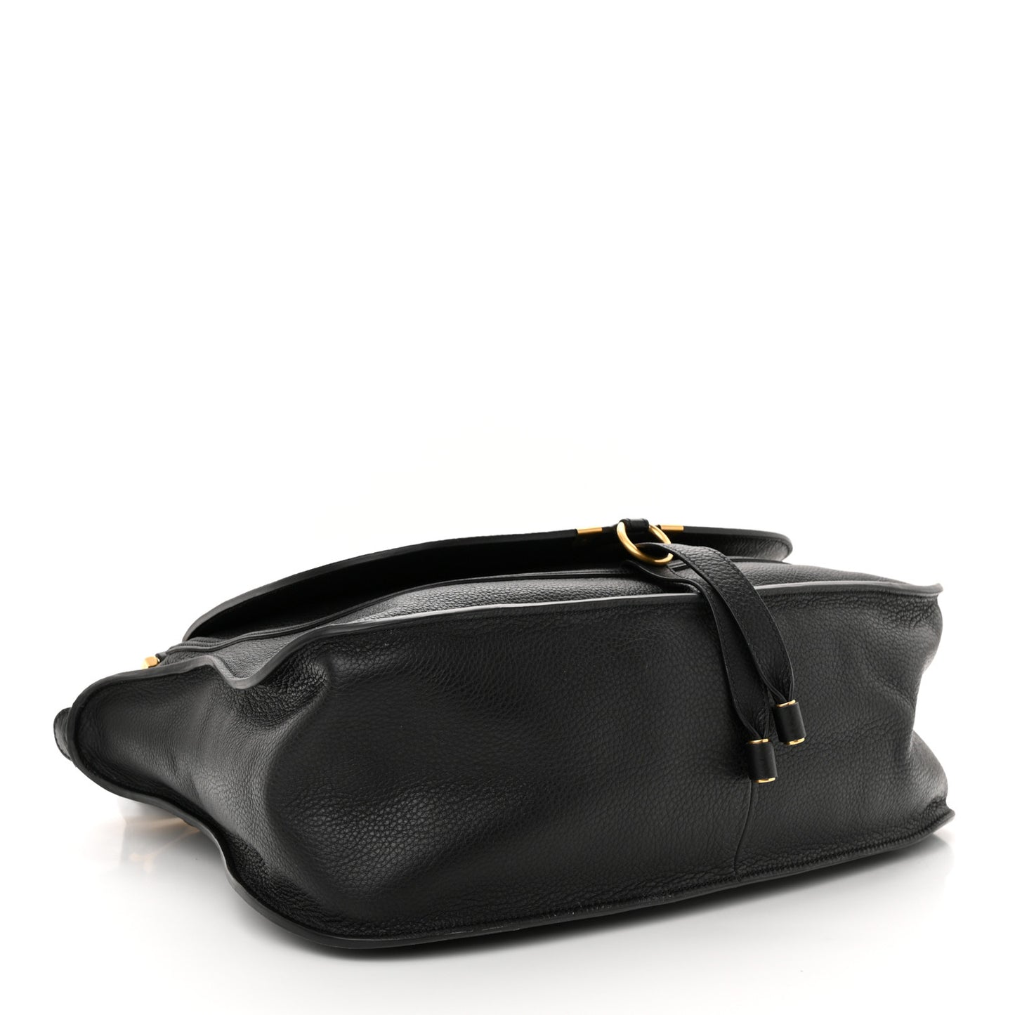 Calfskin Large Marcie Satchel Black
