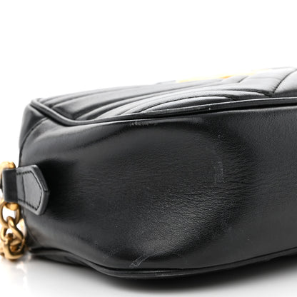 Gucci Calfskin Matelasse Small GG Marmont Chain Shoulder Bag Black 11 of 14