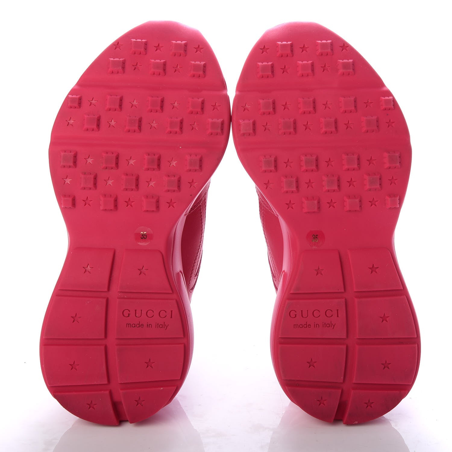 Gucci Calfskin Logo Womens Rhyton Sneakers 35 Box Pink 5 of 9