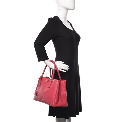 Prada Saffiano Lux Small Tote Peonia 2 of 19