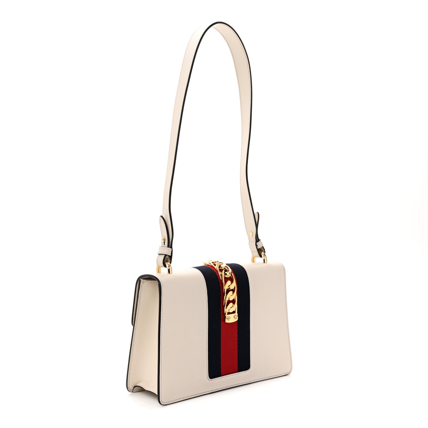 Gucci Calfskin Small Sylvie Shoulder Bag Off White 3 of 11