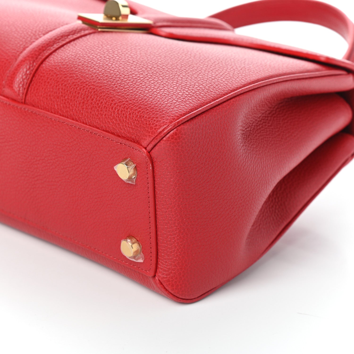 Celine Grained Calfskin Small 16 Top Handle Bag Red 9 of 9