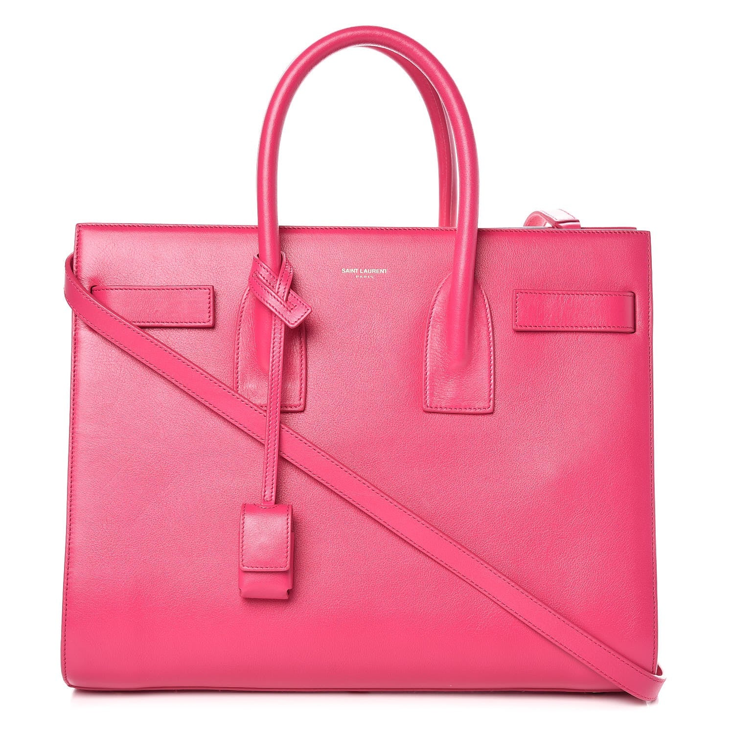 Saint Laurent Calfskin Small Sac De Jour Lipstick Fuchsia 1 of 9