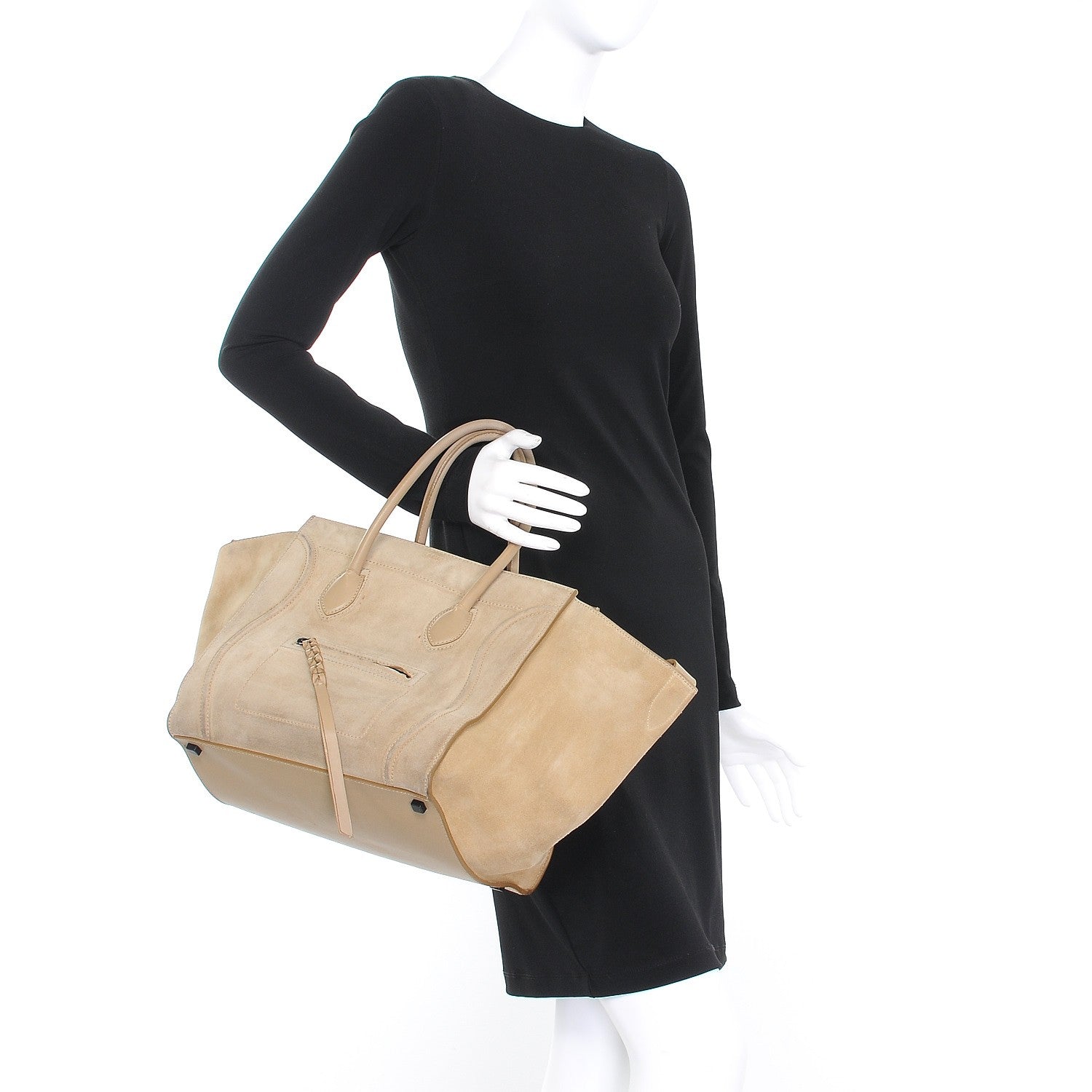 Celine Nubuck Medium Phantom Luggage Beige 2 of 15
