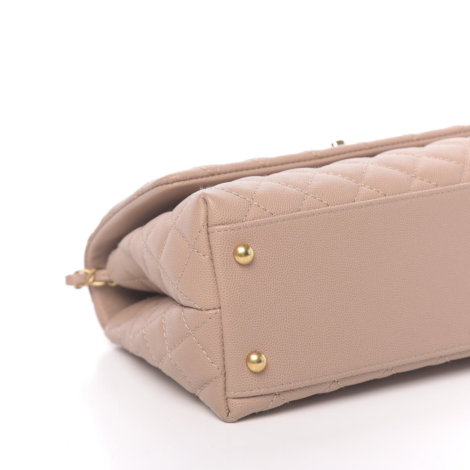 Chanel Caviar Quilted Small Coco Handle Flap Light Beige 7 of 10