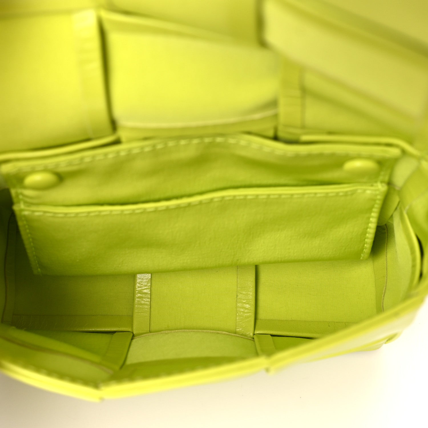 Bottega Veneta Crinkled Lambskin Maxi Intrecciato Extra Mini Cassette Crossbody Bag Acid 5 of 9