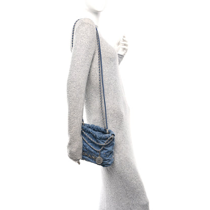 Chanel Washed Denim Quilted Studded Mini Chanel 22 Blue 2 of 10