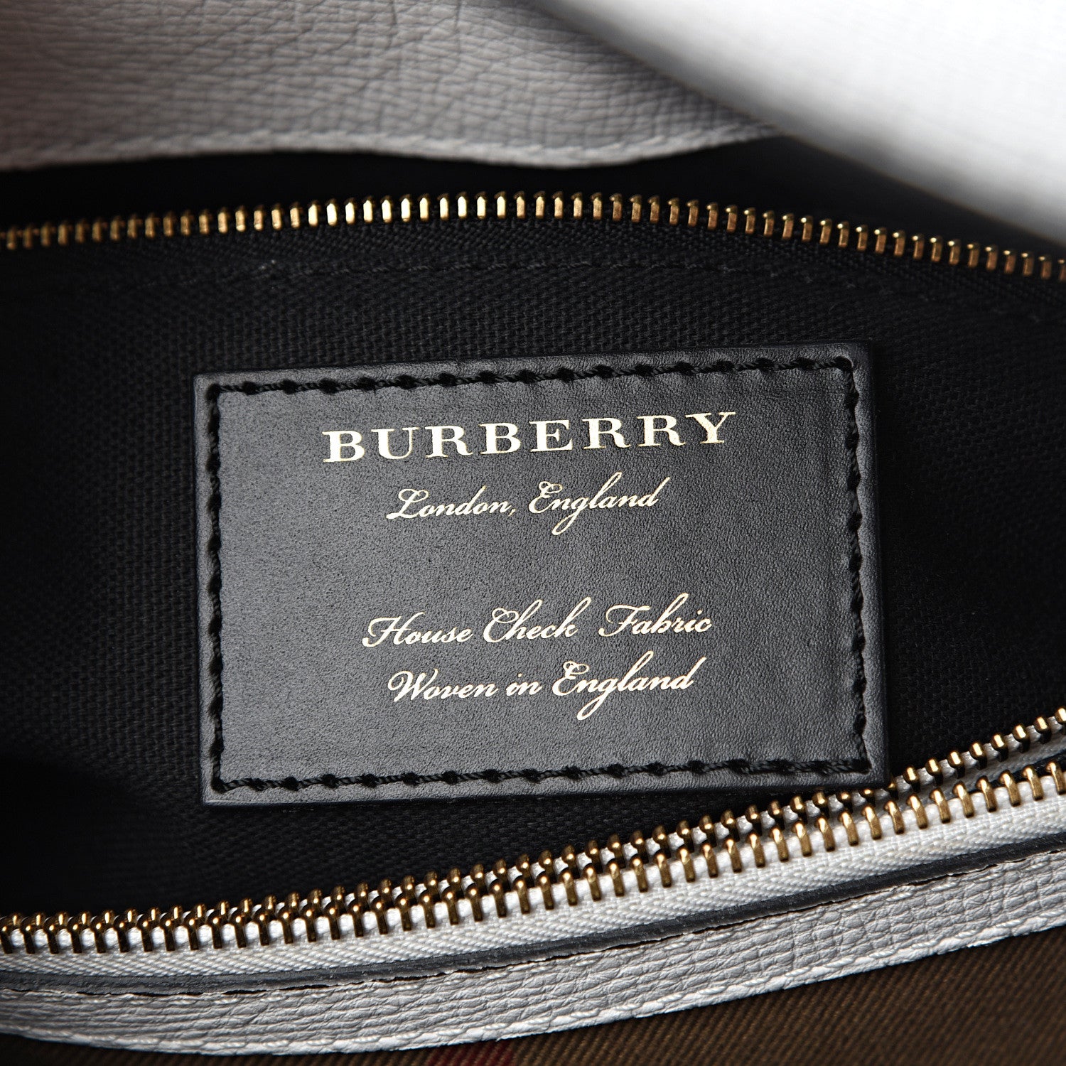 Burberry Derby Calfskin House Check Medium Camberley Chalk White Black 5 of 11