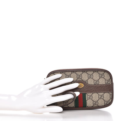 Gucci GG Supreme Monogram Ophidia Phone Case Wristlet Brown 2 of 8