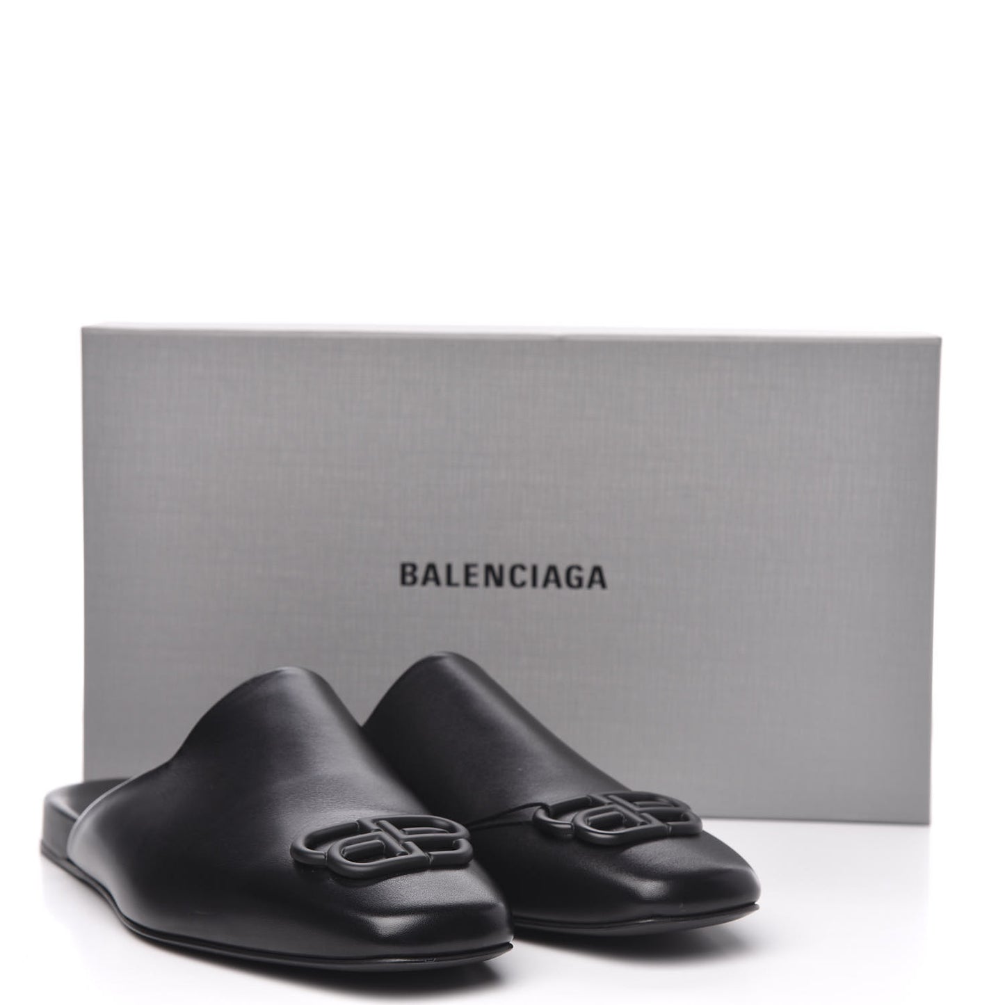 Smooth Calfskin Mens Cozy BB Flat Carrera Mules 43 Black