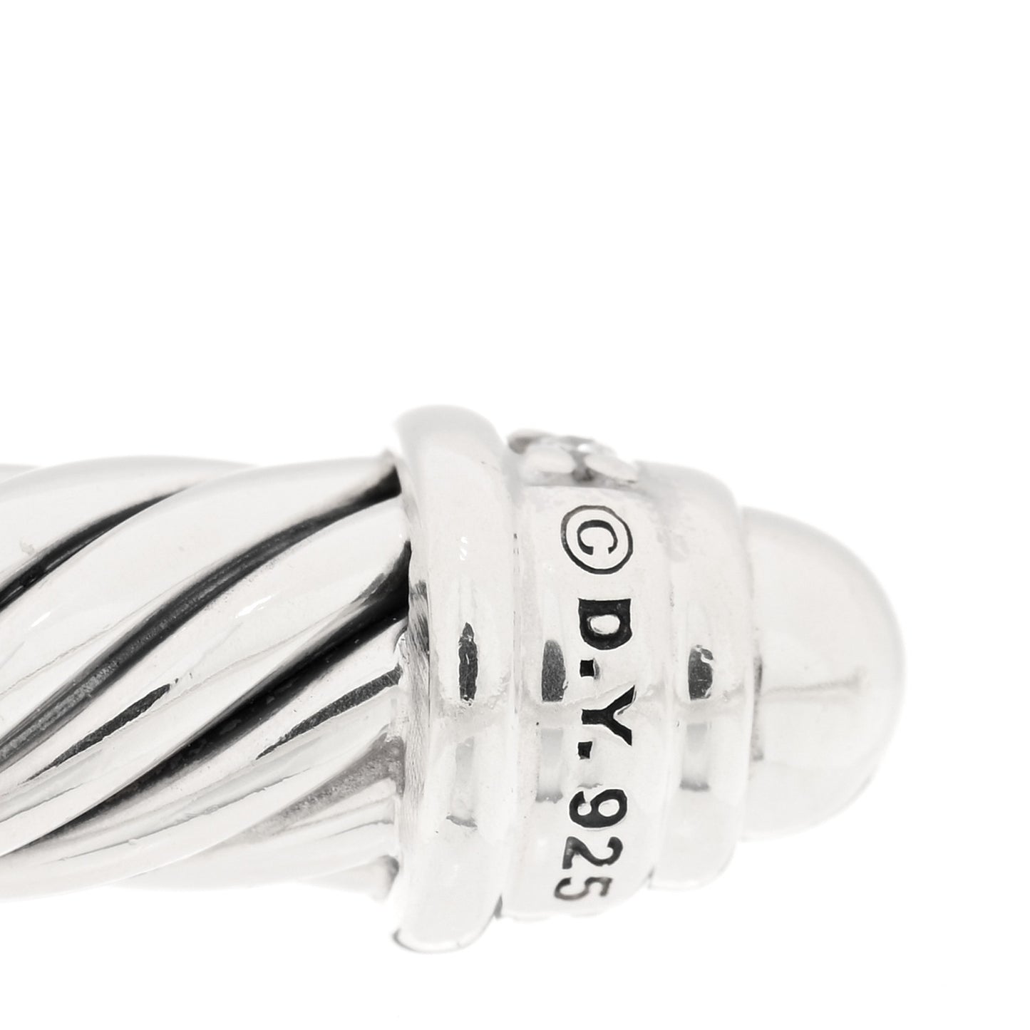 Sterling Silver Diamond 5mm Cable Classics Dome Bracelet