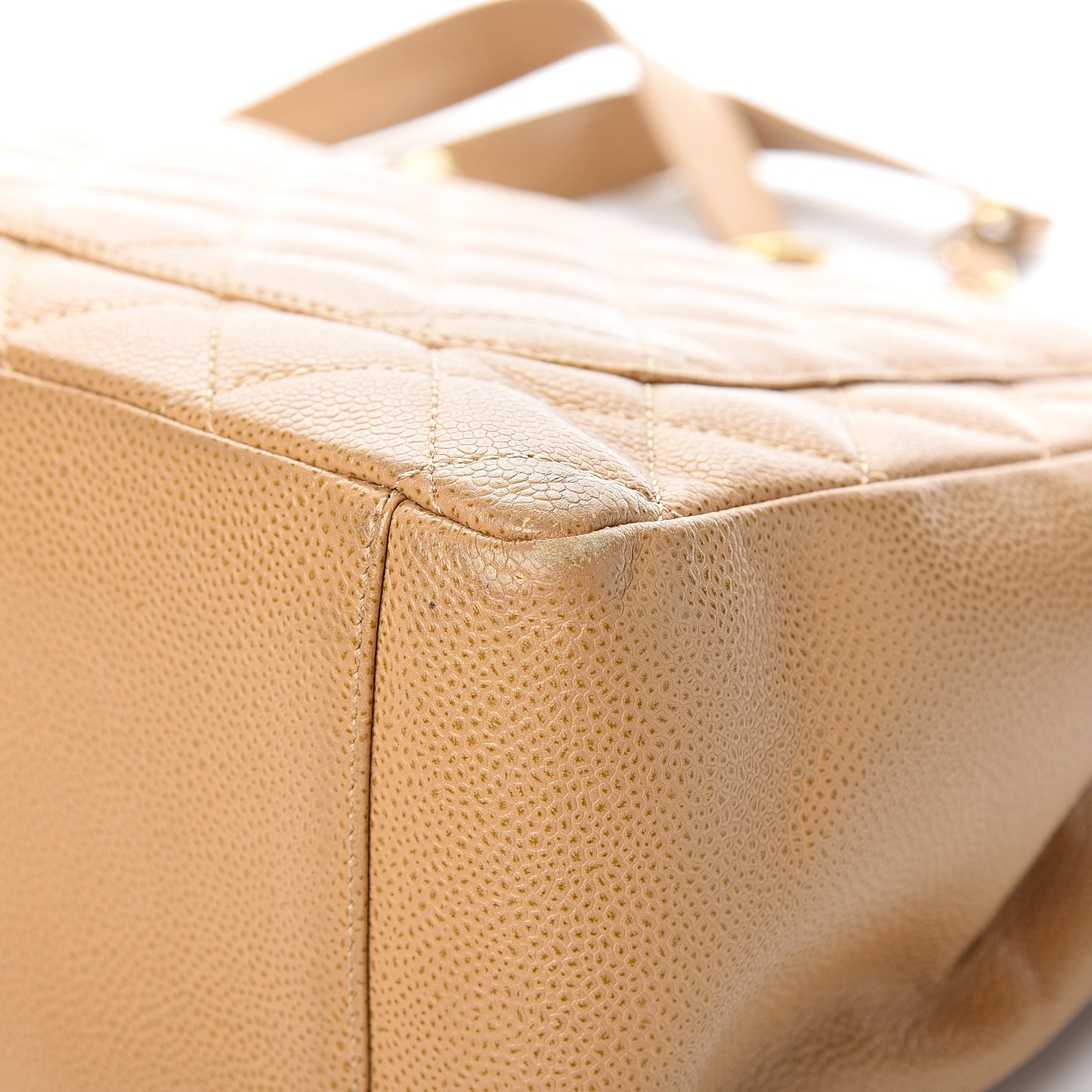 Caviar Quilted Grand Shopping Tote GST Beige