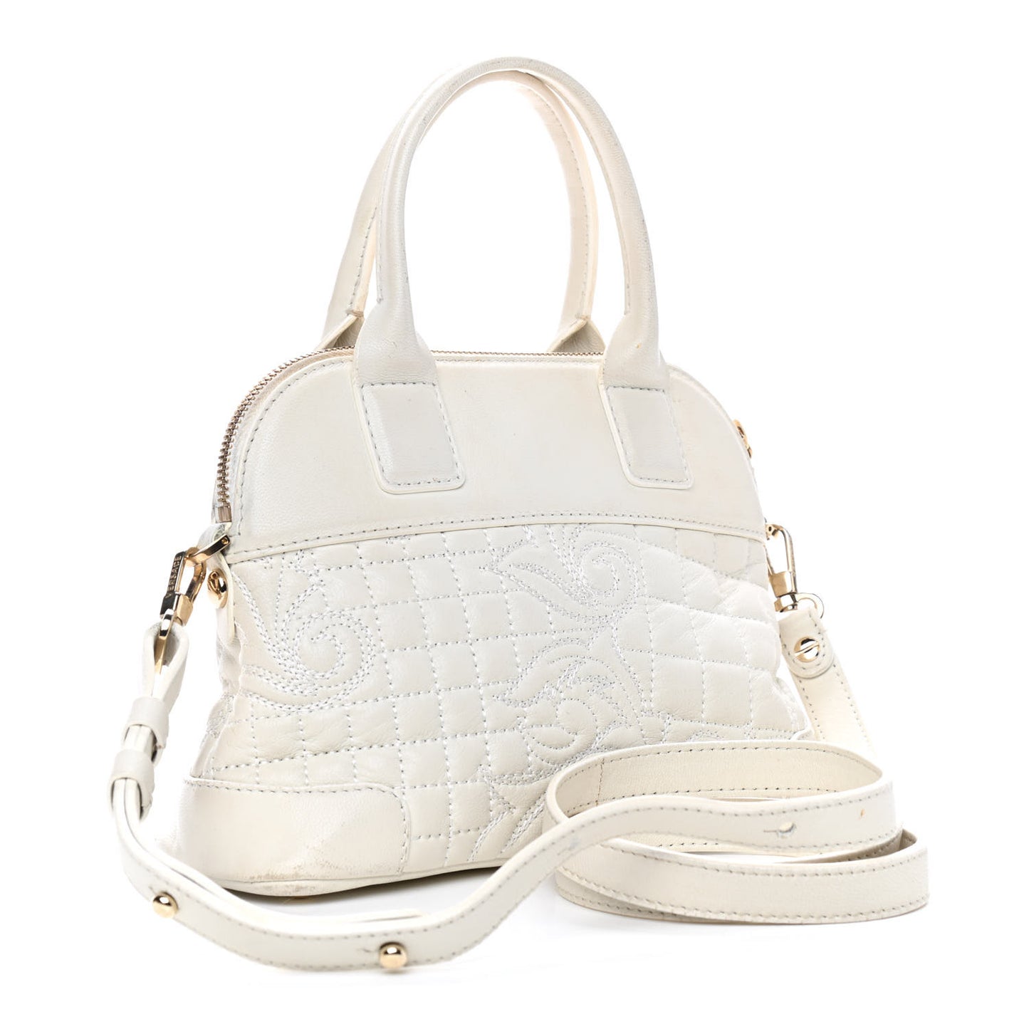 Barocco Quilted Nappa Altea Vanitas Lady Athena White