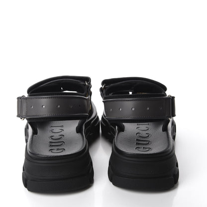 Gucci X SEGA Nappa Mesh Mens Aguru Sandals 9 Loess Black 5 of 12