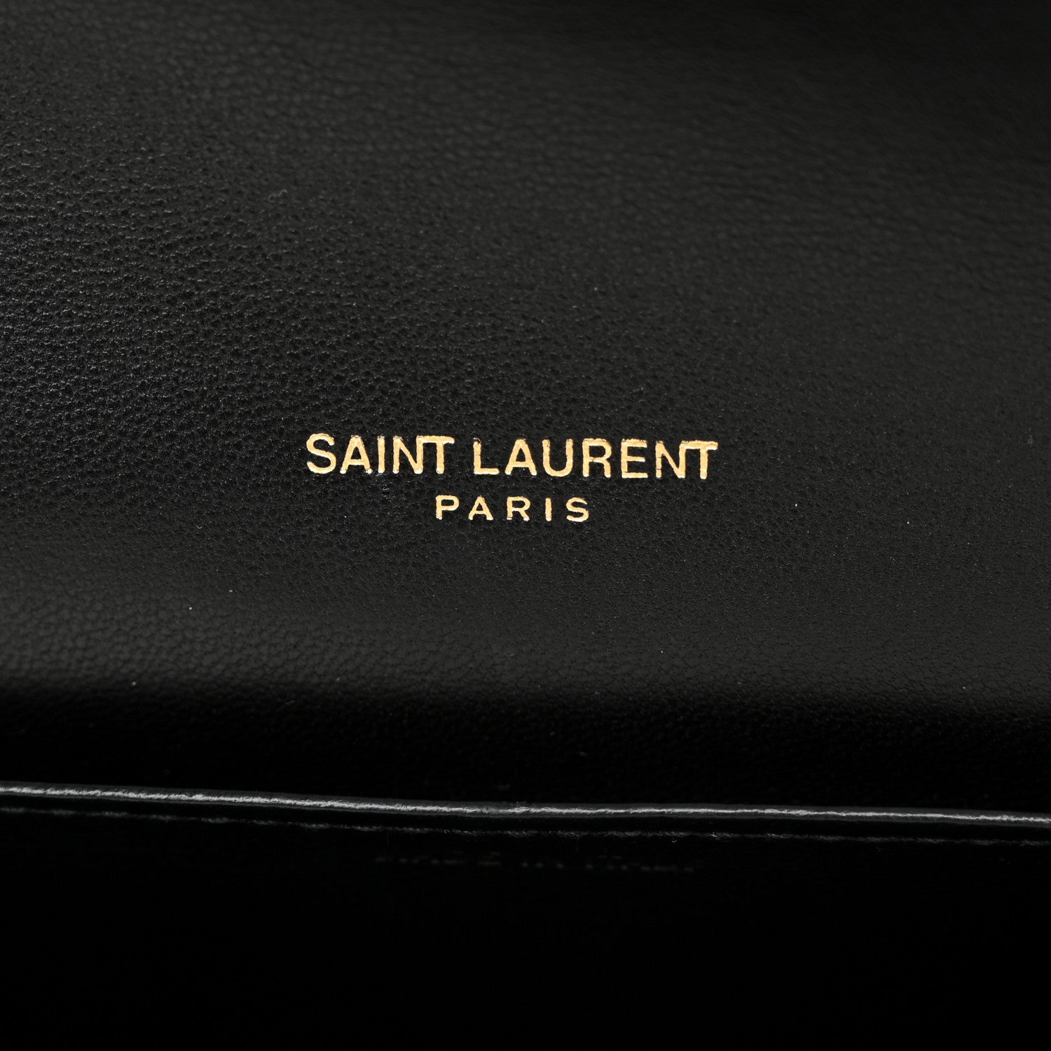 Saint Laurent Calfskin Crocodile Embossed Monogram Uptown Chain Wallet Black 7 of 12