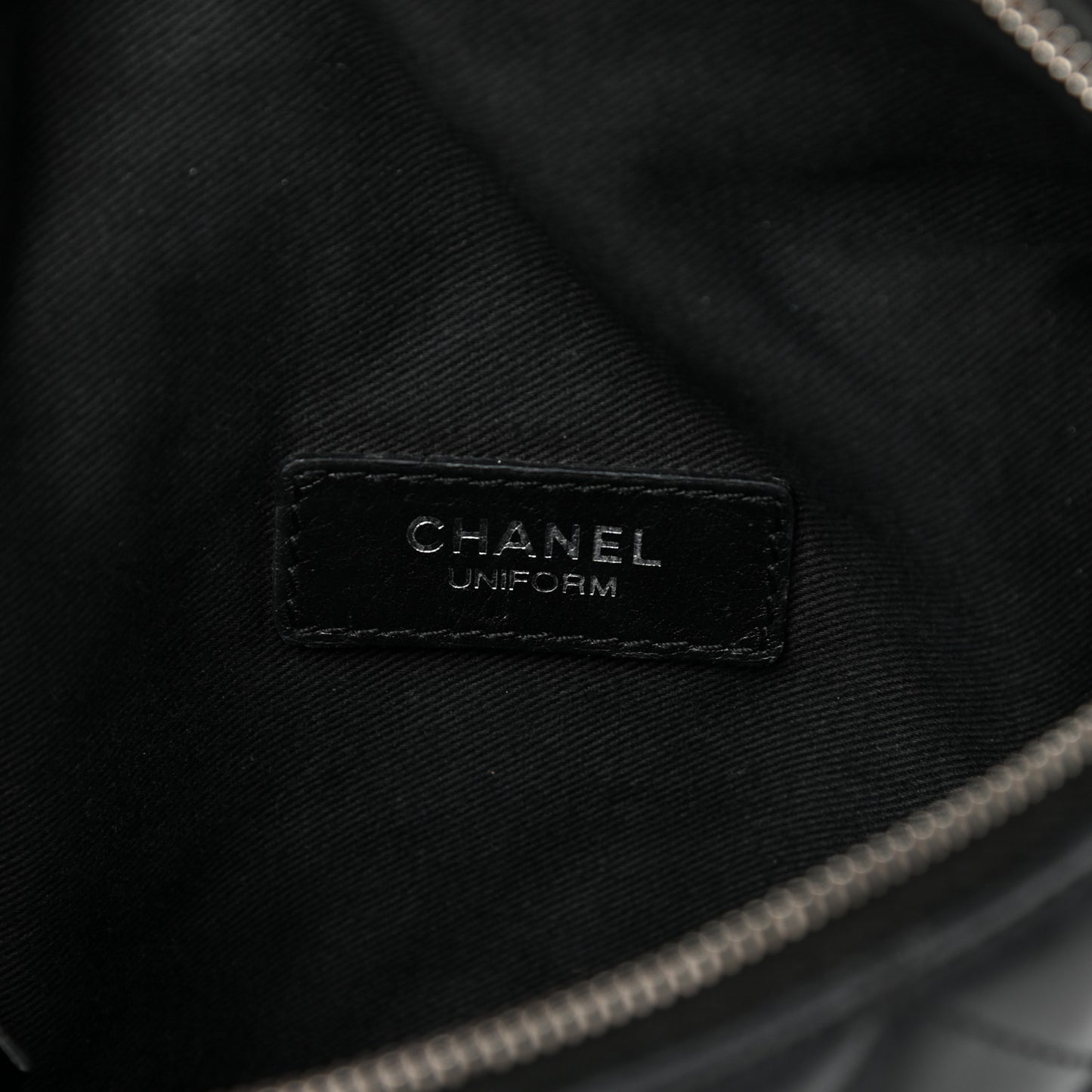 Lambskin Quilted Waist Belt Bag Black