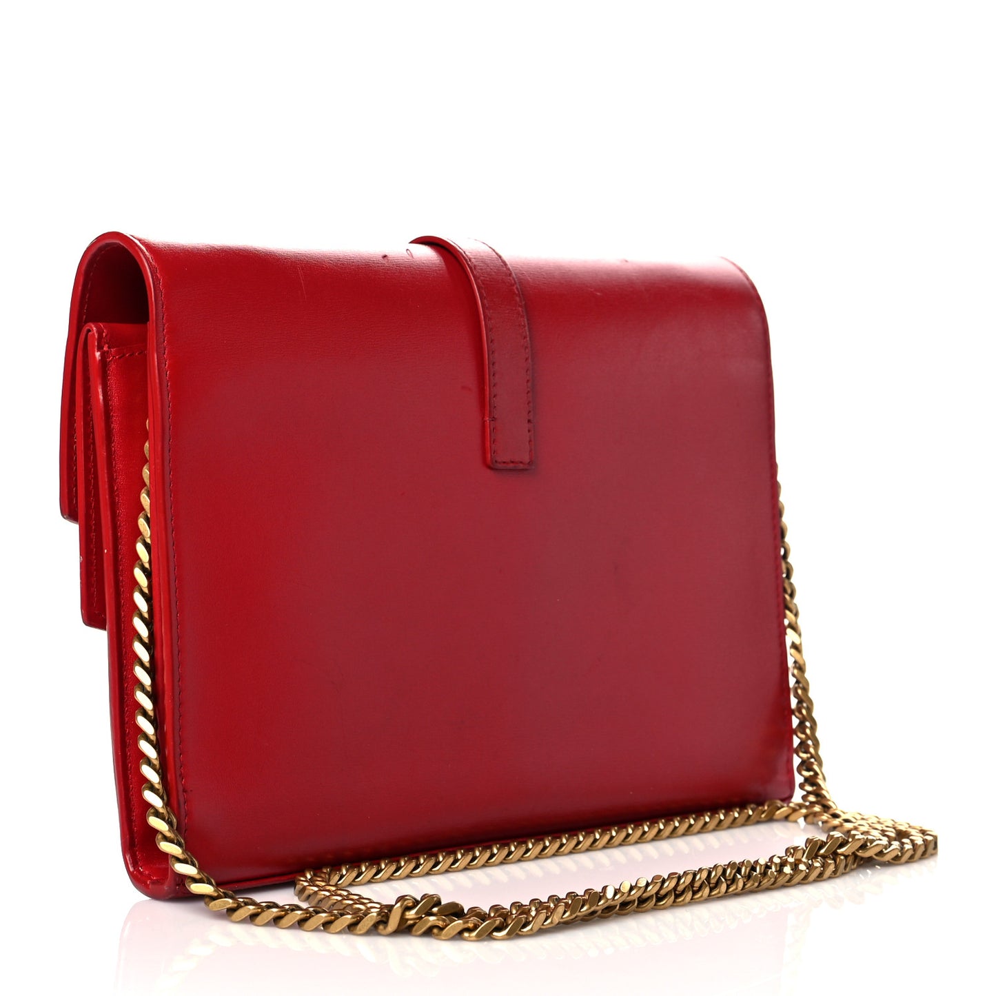 Smooth Calfskin Monogram Sulpice Chain Wallet Red