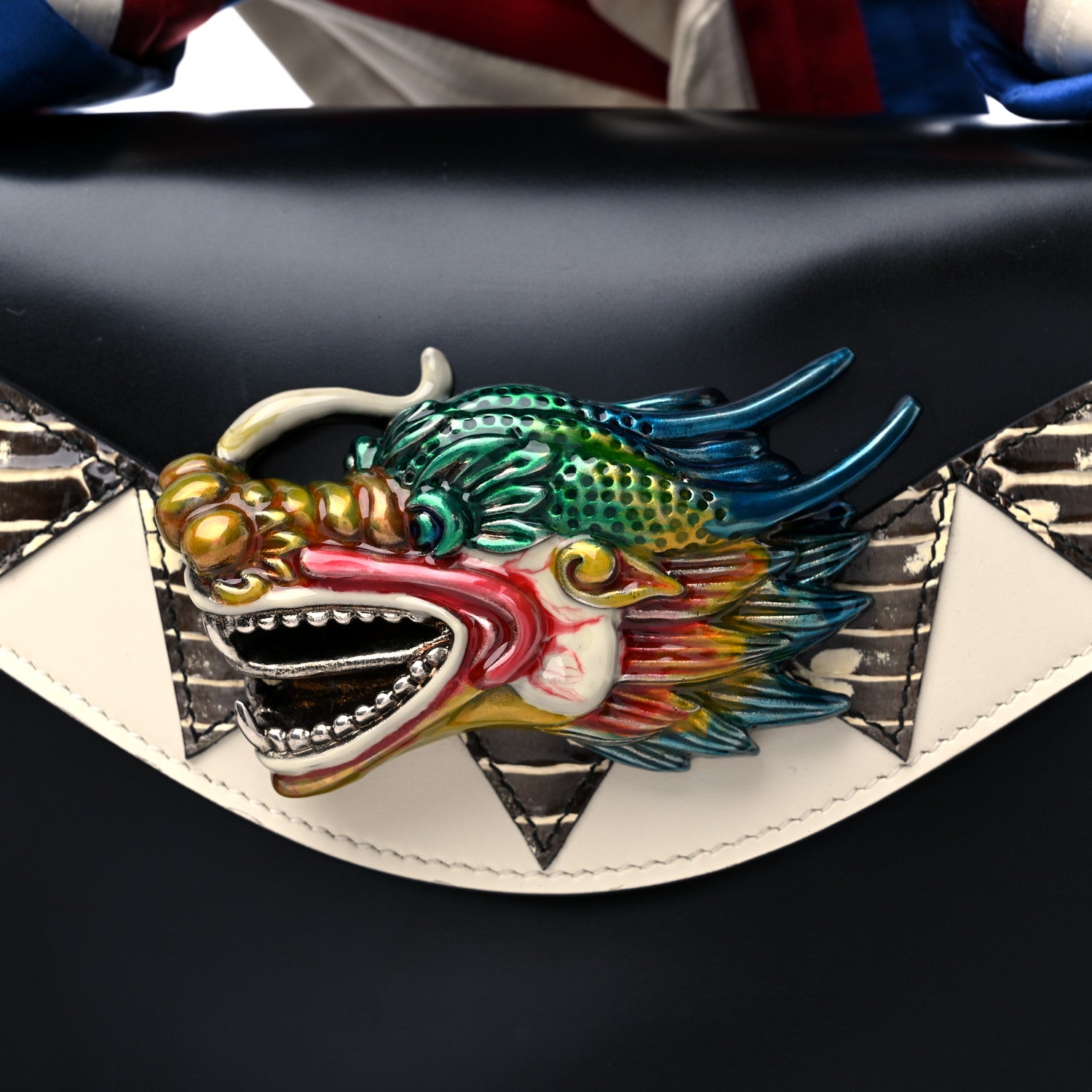 Gucci Calfskin Naga Dragon Small Shoulder Bag Black 13 of 15