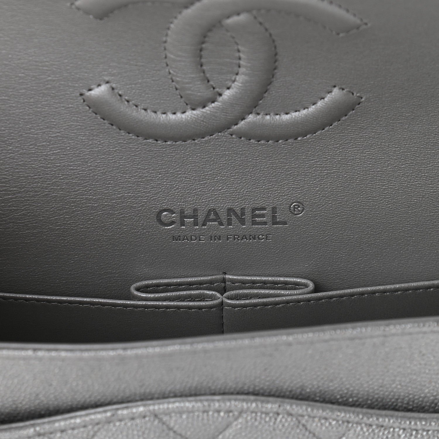 Chanel Glittered Metallic Caviar Quilted Medium Double Flap Silver 6 of 9