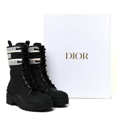 Christian Dior Calfskin Technical Fabric D-Major Ankle Boots 37 Black White 12 of 12
