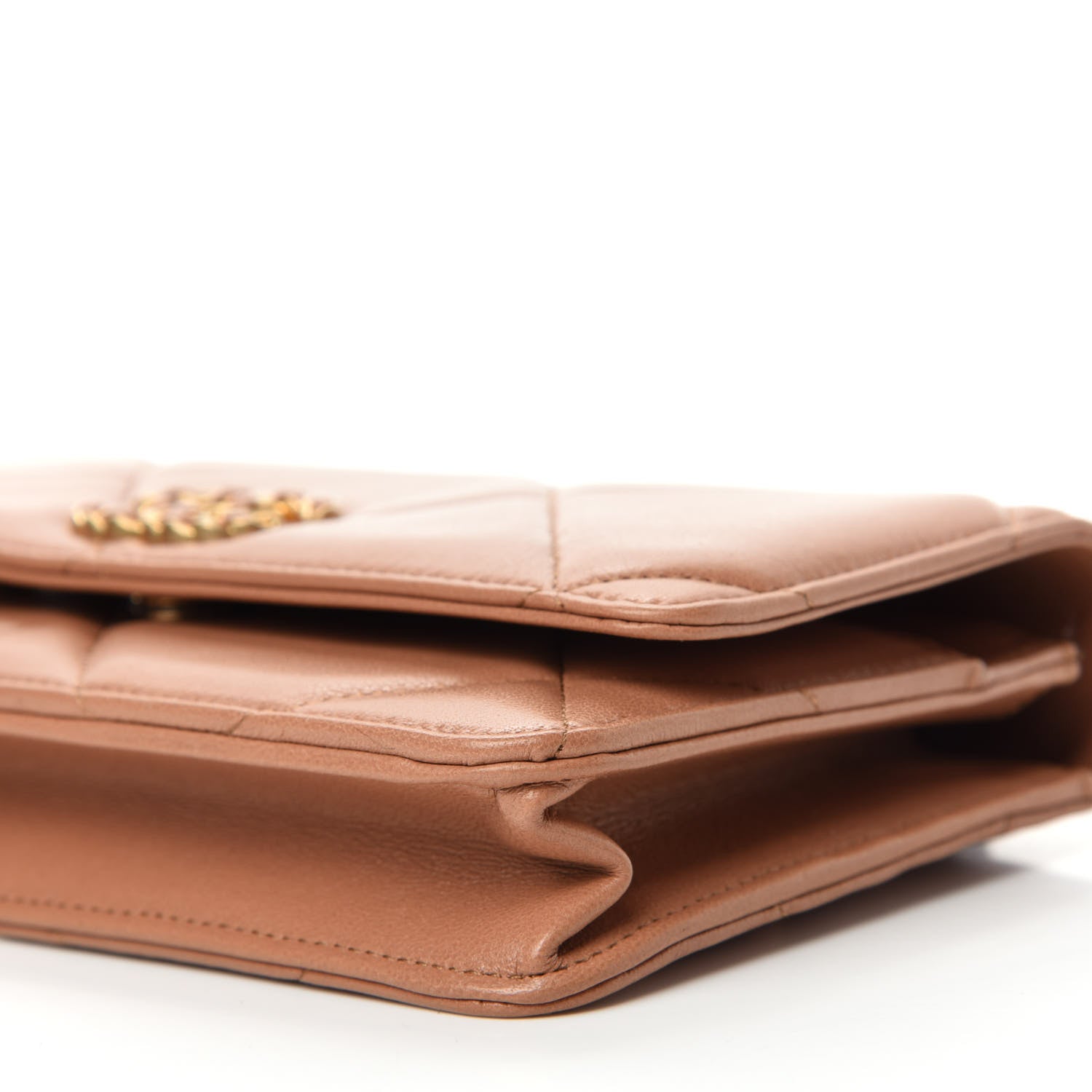 Chanel Lambskin Quilted Chanel 19 Wallet On Chain WOC Brown 7 of 12