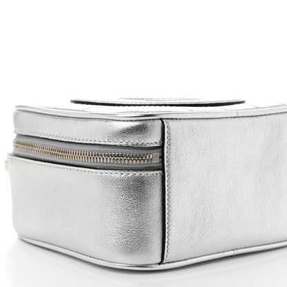 Gucci Metallic Sakai Be Green Calfskin Diagonal Stitched Blondie Top Handle Bag Silver 9 of 10