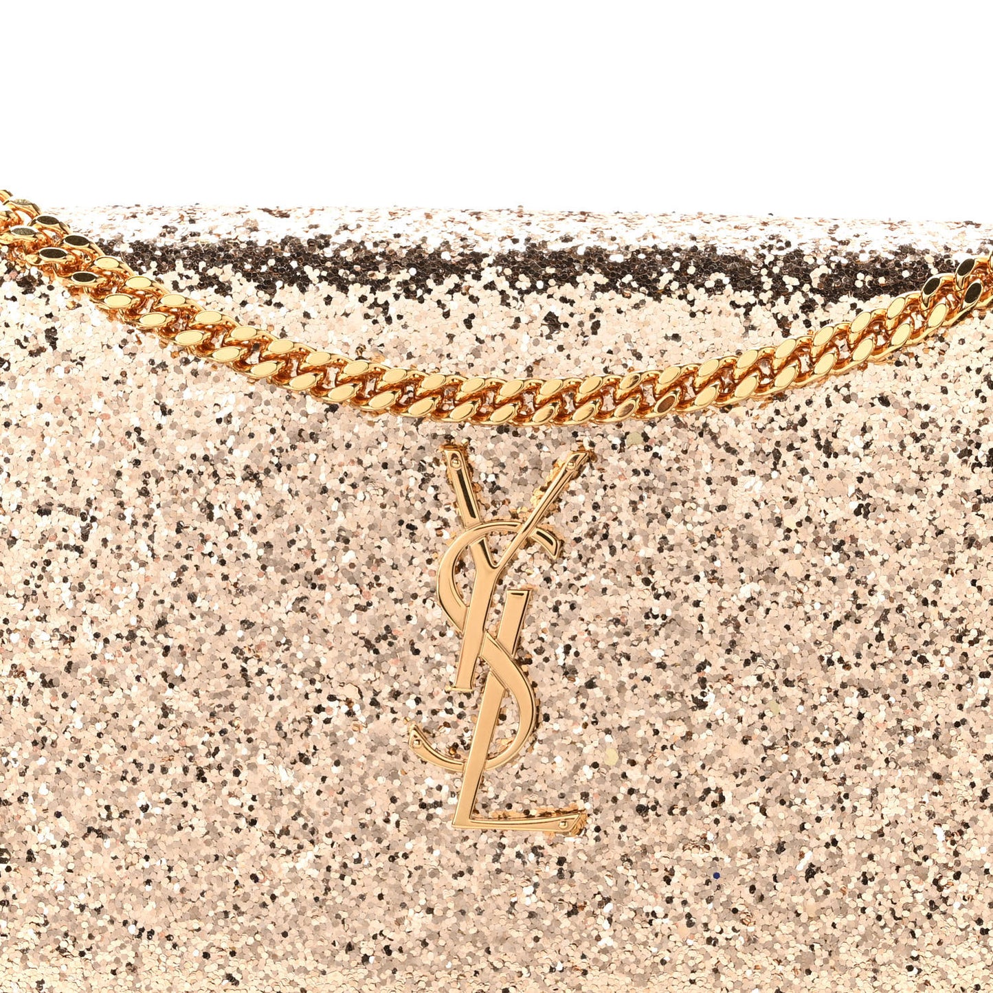 Glitter Galactica Monogram Chain Wallet Platino