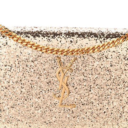 Saint Laurent Glitter Galactica Monogram Chain Wallet Platino 7 of 8