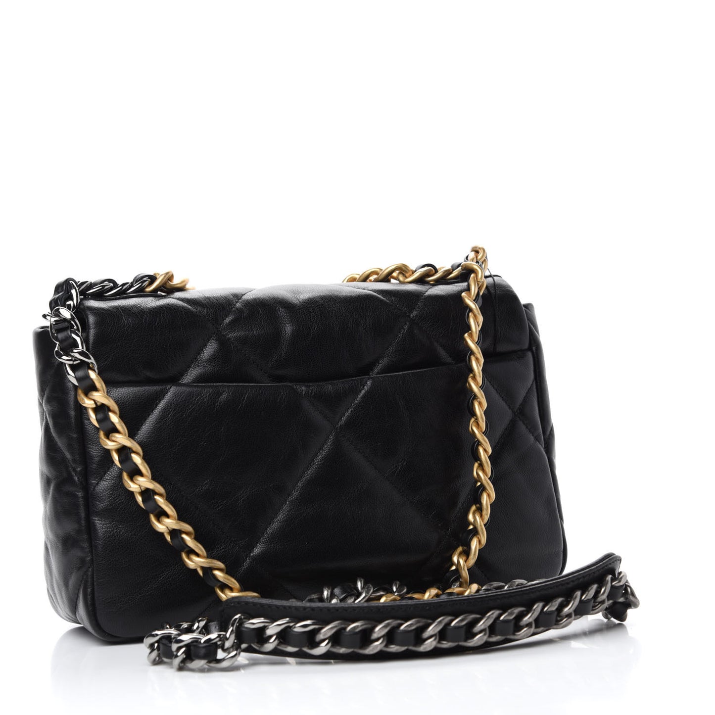 Goatskin Quilted Medium Chanel 19 Flap Black