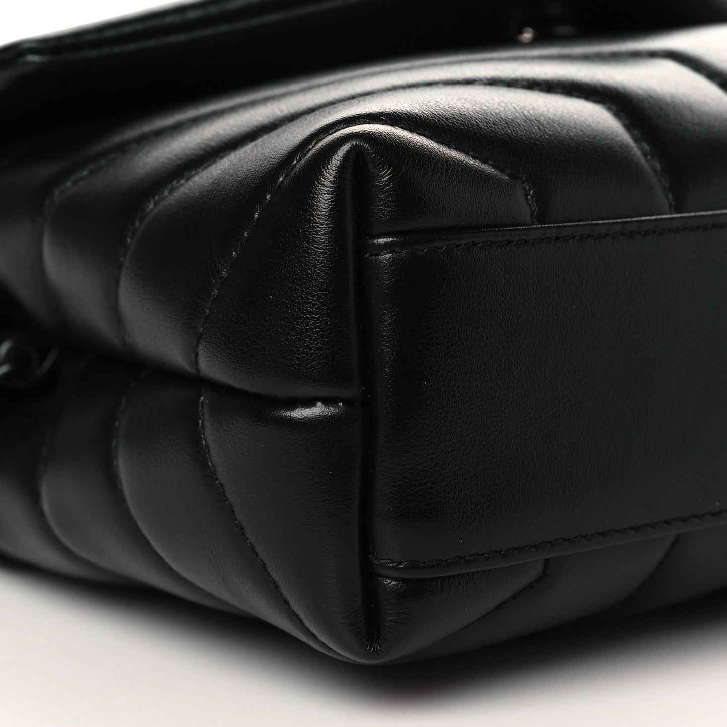 Calfskin Y Quilted Monogram Toy Loulou Crossbody Bag Black