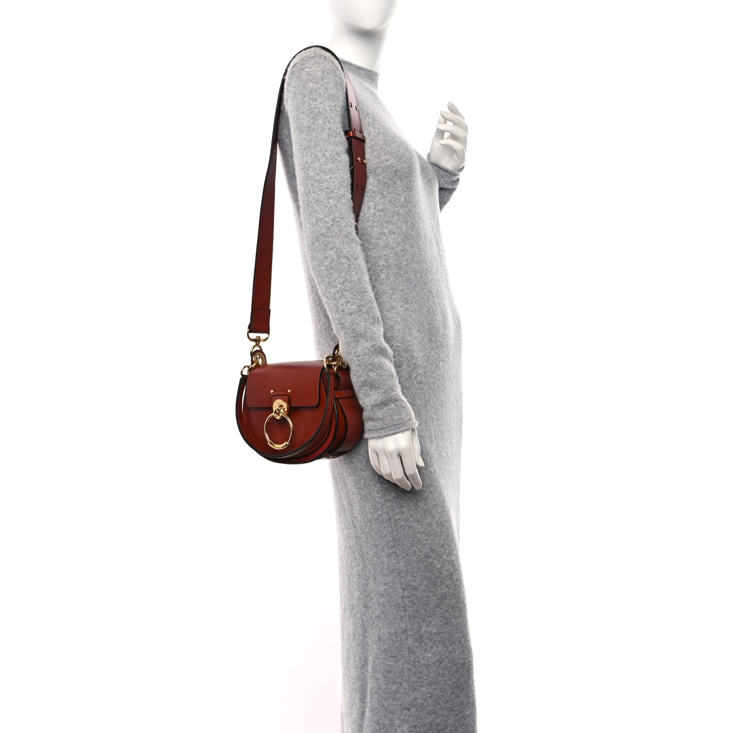 Chloe Calfskin Small Tess Bag Sepia Brown 2 of 8