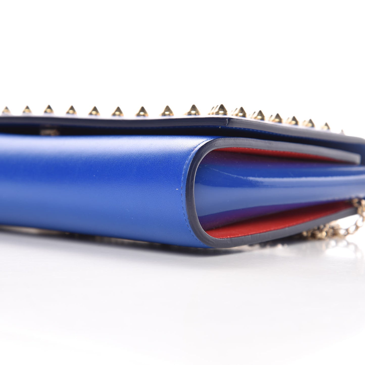 Calfskin Spikes Paloma Clutch Blue
