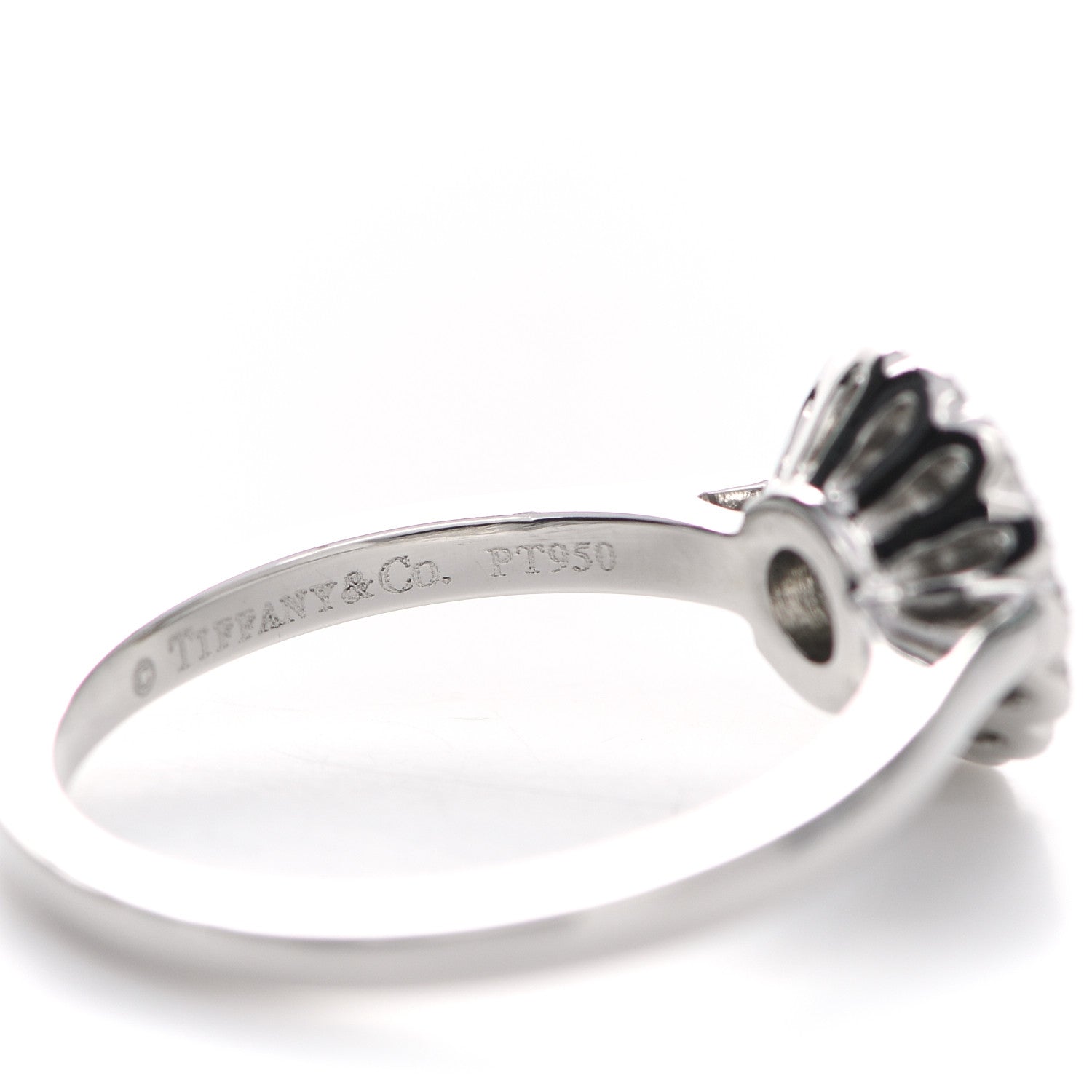 Tiffany Platinum Diamond Round Enchant Flower Ring 49 5 6 of 7