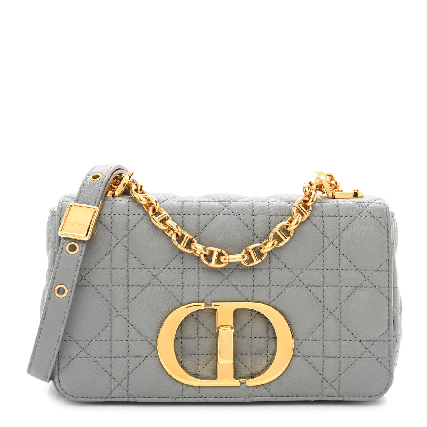 Calfskin Cannage Small Caro Bag Grey