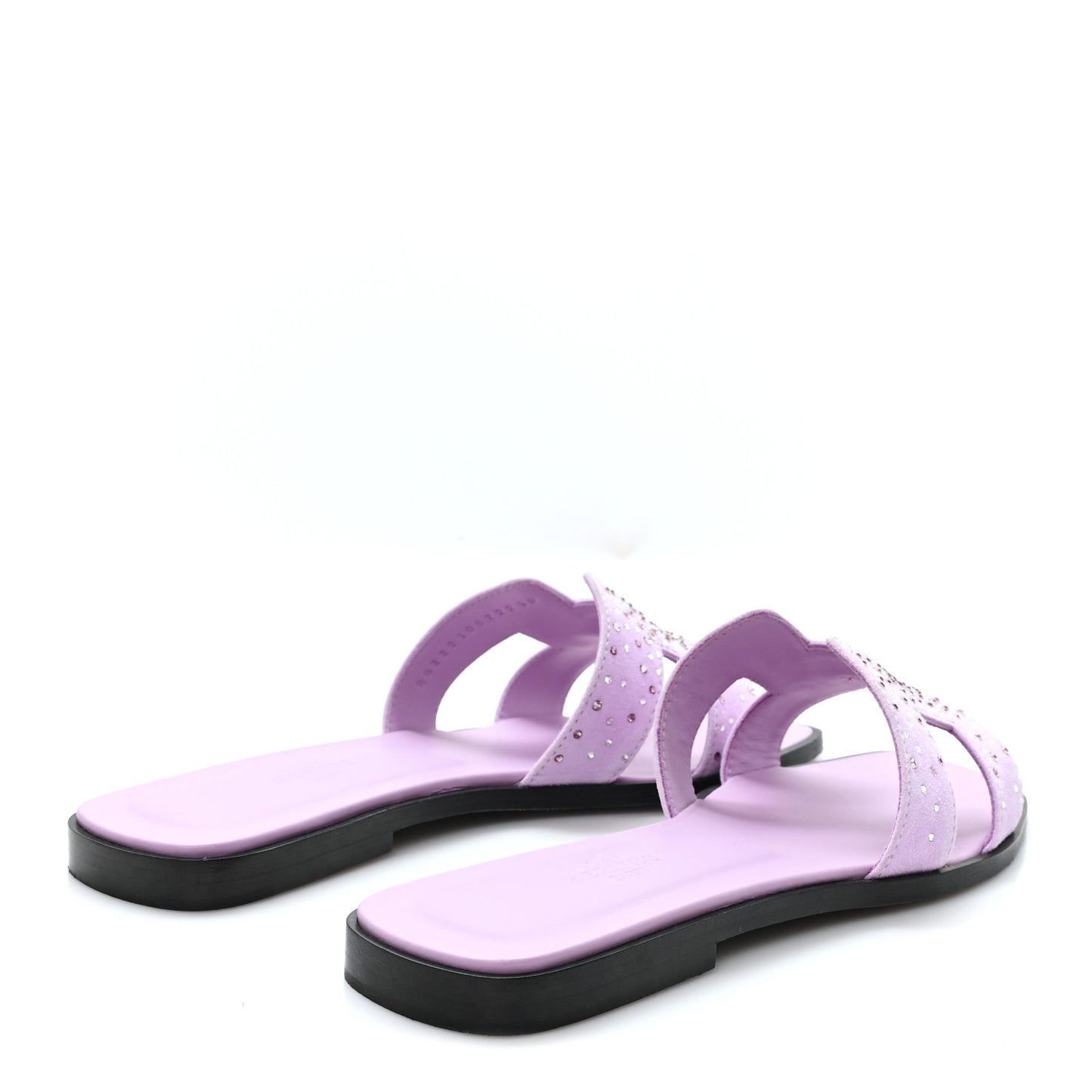 Suede Goatskin Crystal Oran Sandals 37.5 Violet Amethyste