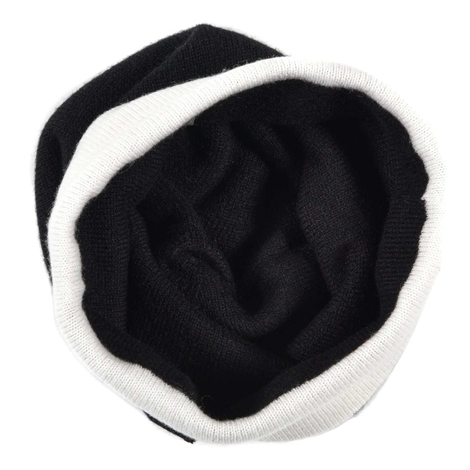 Chanel Cashmere Quilted CC Beanie Hat White Black 3 of 6
