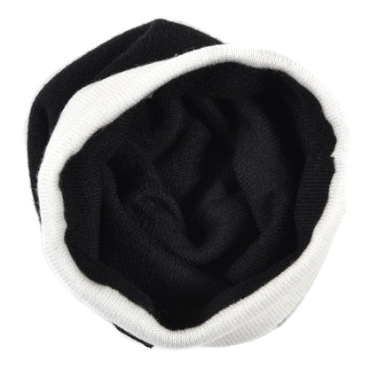 Chanel Cashmere Quilted CC Beanie Hat White Black 3 of 6