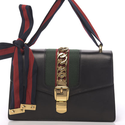 Gucci Calfskin Small Sylvie Shoulder Bag Black 8 of 13