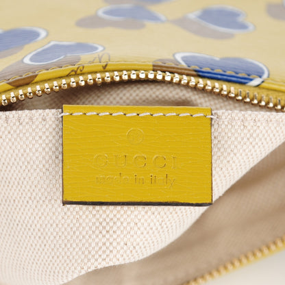 Gucci Calfskin Heartbeat Print Small Pouch Yellow 6 of 7