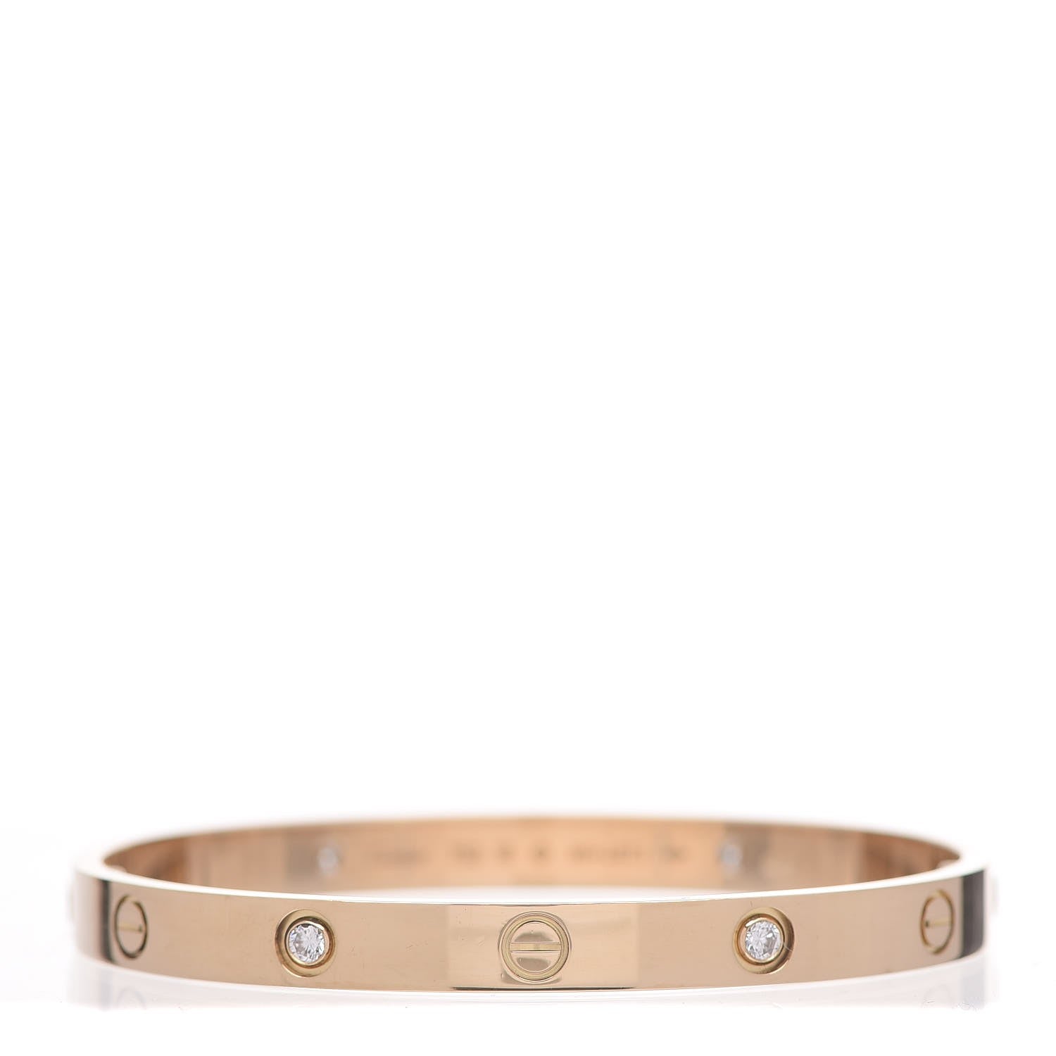 Cartier 18K Yellow Gold 4 Diamond LOVE Bracelet 18 3 of 6