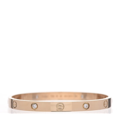 Cartier 18K Yellow Gold 4 Diamond LOVE Bracelet 18 3 of 6