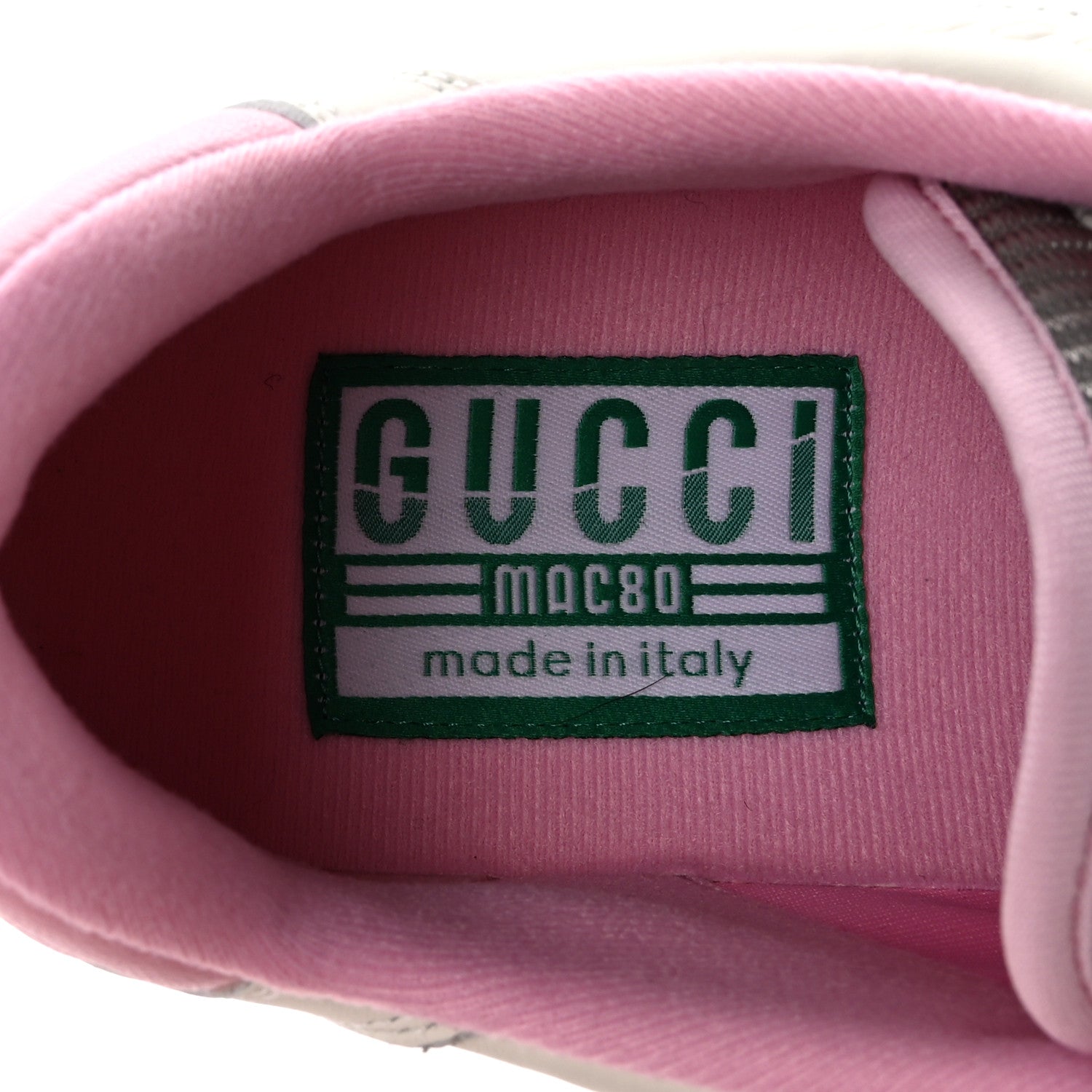 Gucci Dali Soft Calfskin Womens Mac80 Sneakers 38 Off White Grey Sky Light Rose 8 of 9