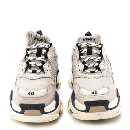 Balenciaga Fabric Mesh Womens Triple S Sneakers 40 Beige Black 2 of 9