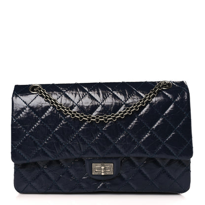 Chanel Aged Calfskin Quilted 2.55 Reissue 226 Flap Navy Blue 1 of 10