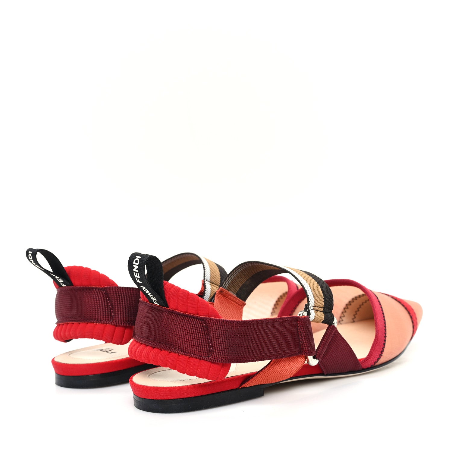Fendi Technical Mesh Colibri Slingback Ballerina Flats 40 Fragola Mou Fango Ruggine 5 of 8