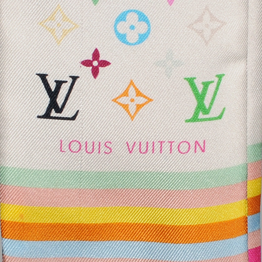 Louis Vuitton Silk Monogram Multicolor Bandeau White 1 of 6