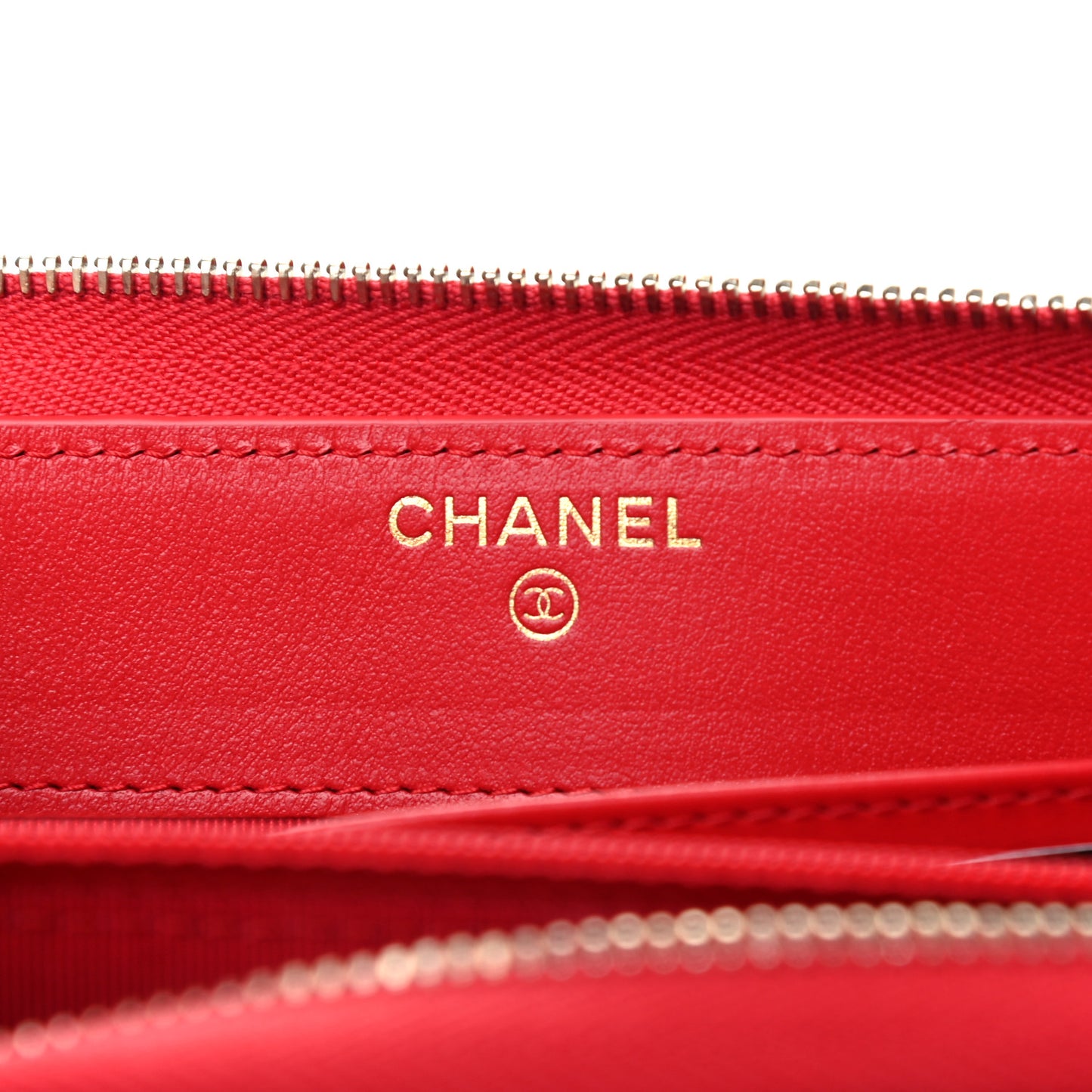 Caviar Quilted Large Gusset Zip Around Wallet Red