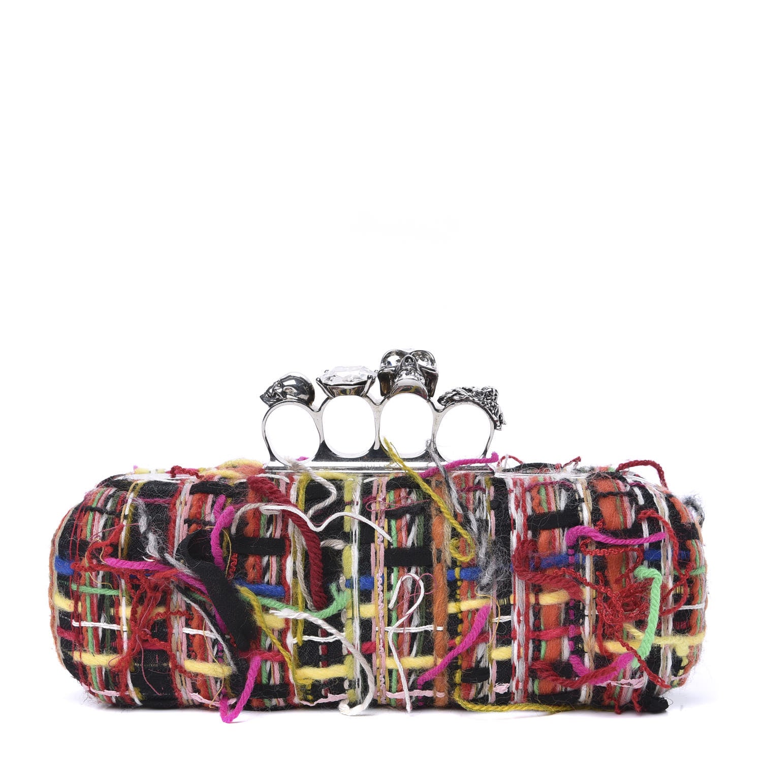 Alexander McQueen Tweed Wishing Tree Skull Knuckle Box Clutch Multicolor 1 of 10