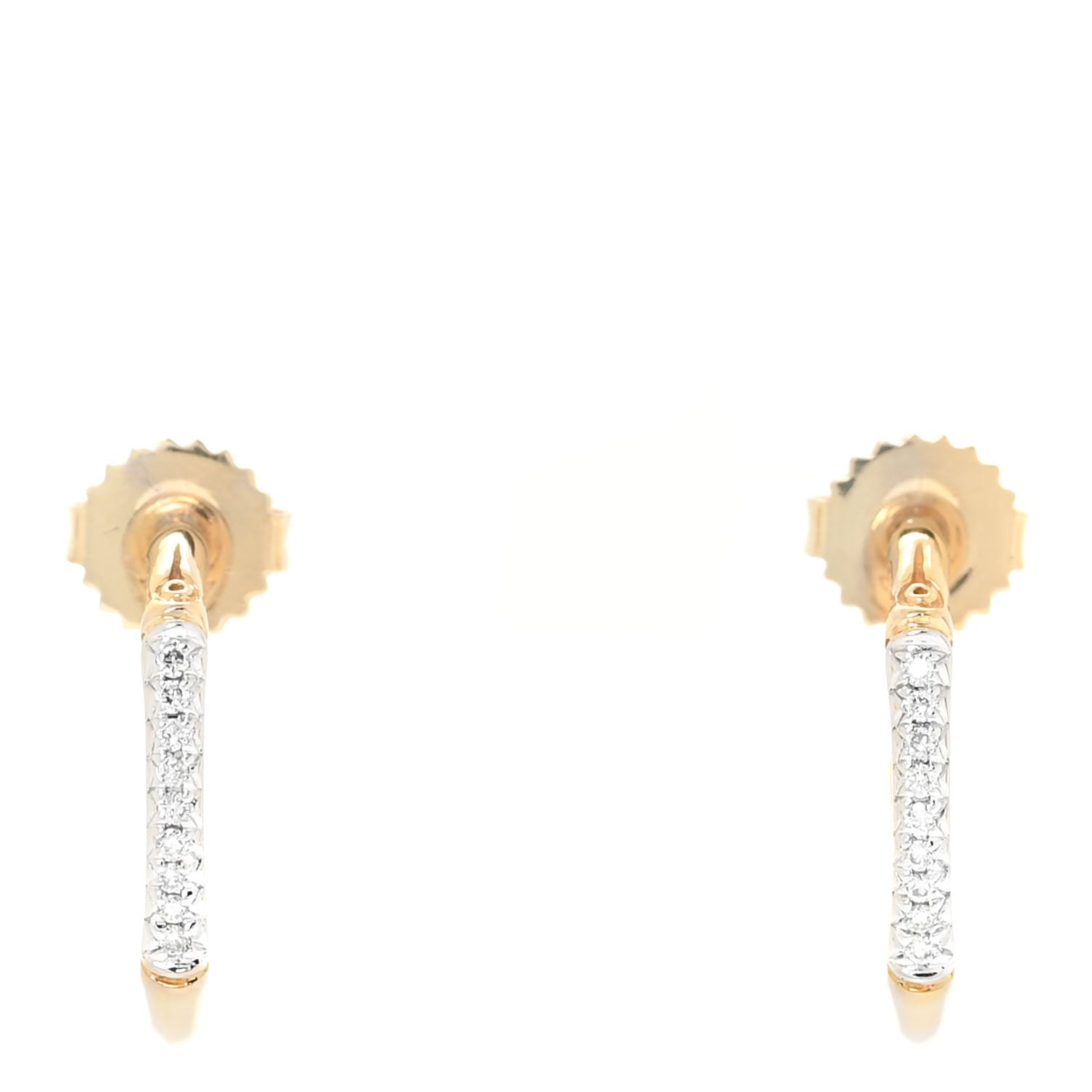 John Hardy 18K Yellow Gold Diamond XS Bamboo Hoop Earrings 1 of 6